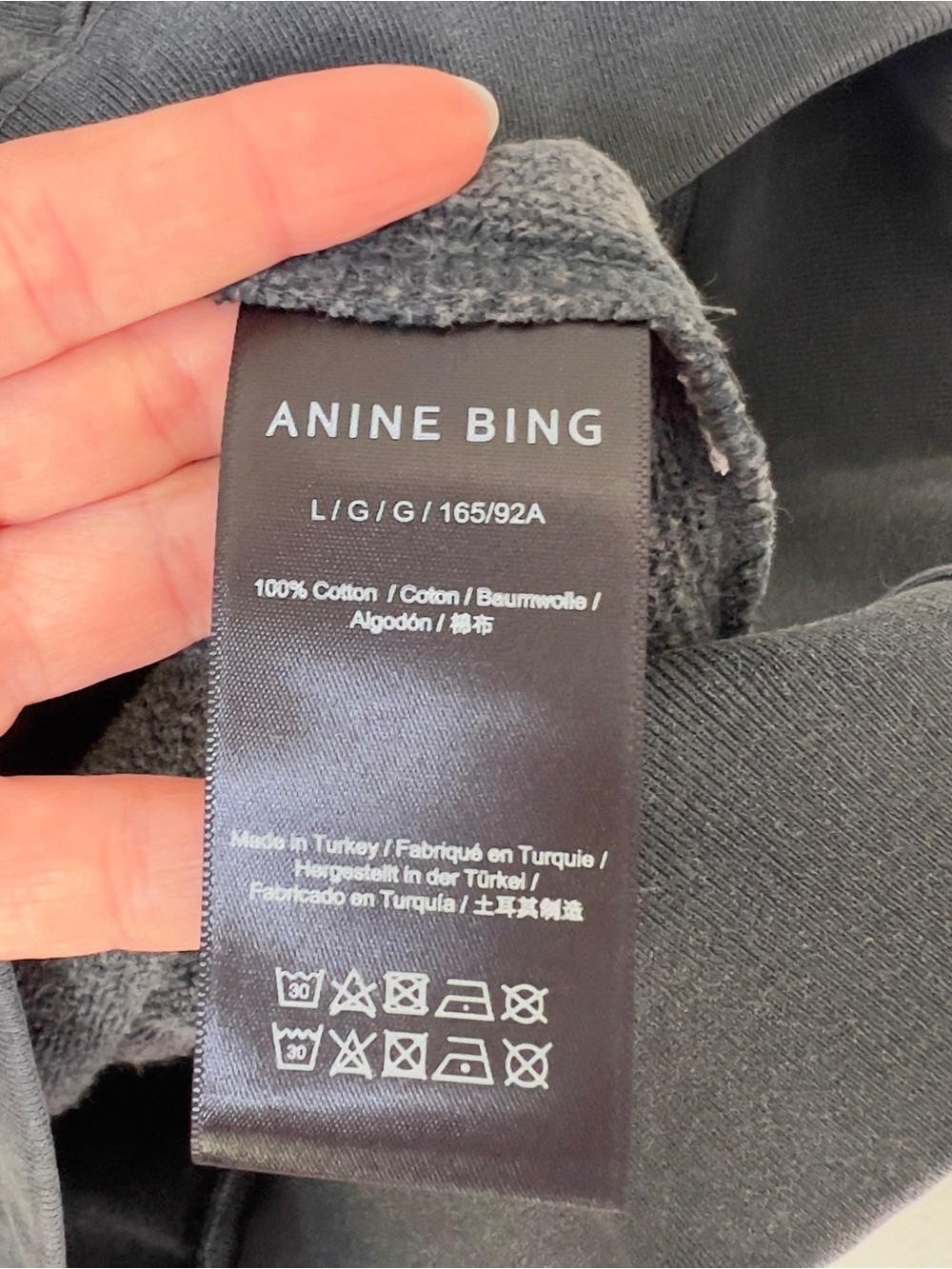Anine Bing Ramona Sweatshirt University of Dallas in Washed Black NWT - Picture 6 of 7